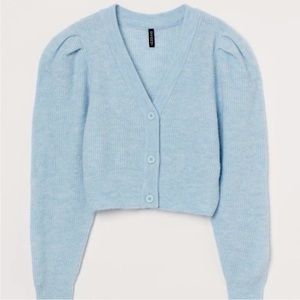H&M Divided Ribbed Knit Cropped Sweater